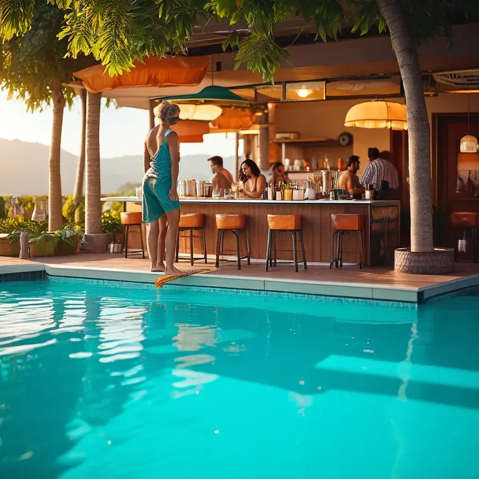 Swim-up bar